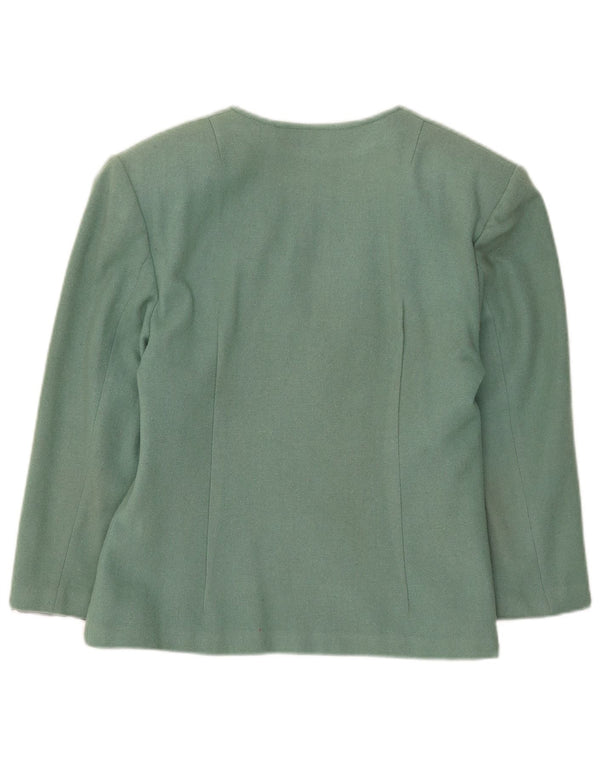 Jaqueta blazer feminina vintage manga 3/4 com peito duplo Reino Unido 8 pequena verde