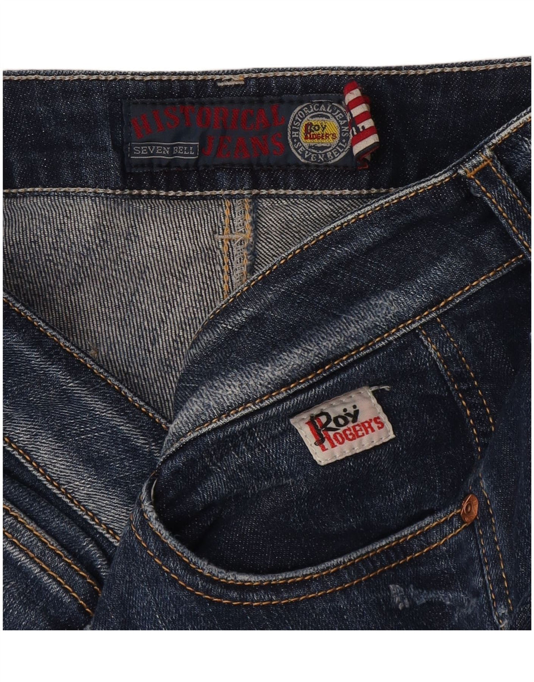 Calça jeans reta feminina Roy Rogers W32 L34 azul marinho