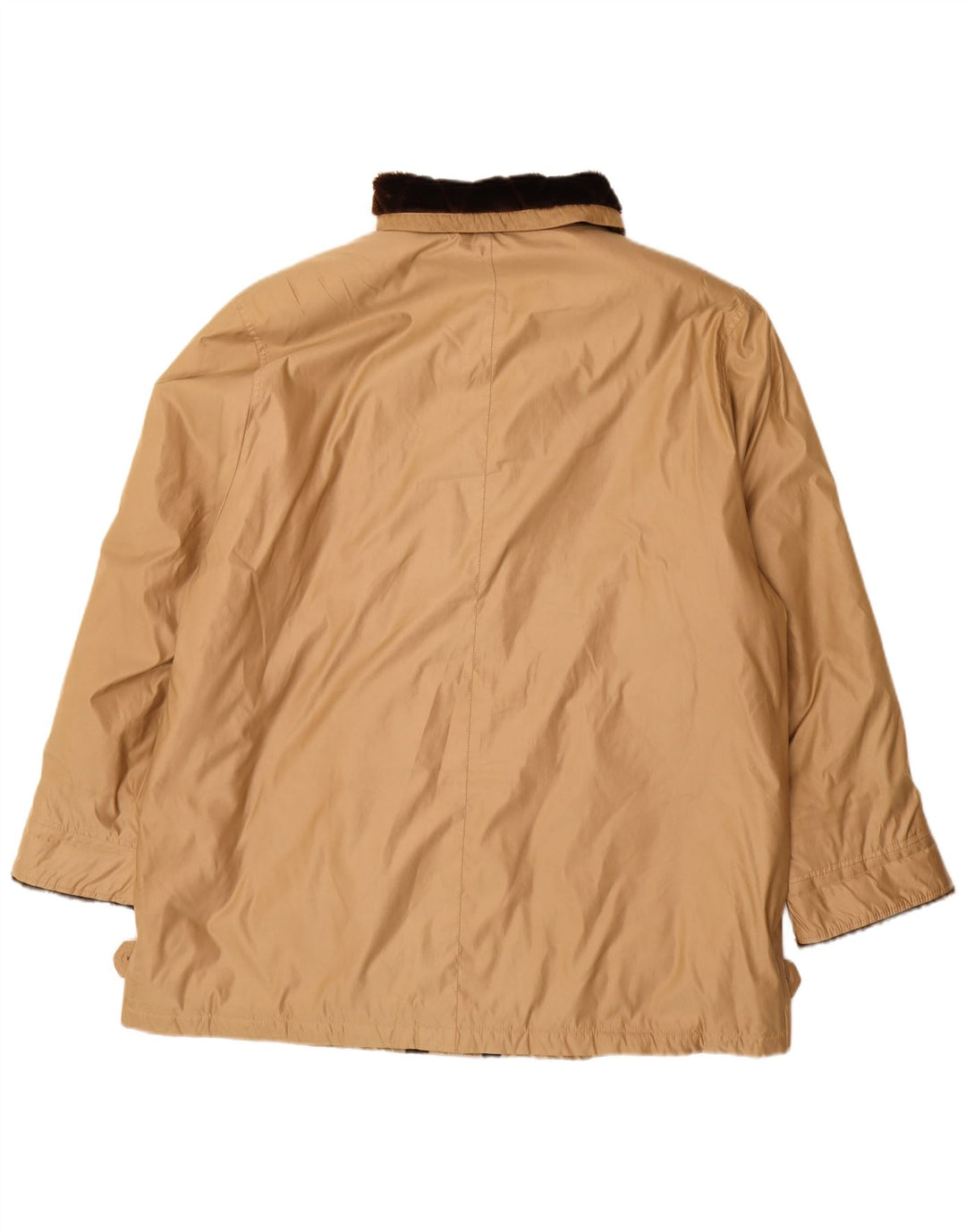 Casaco corta-vento oversized Delmod feminino UK 18 XL bege poliéster