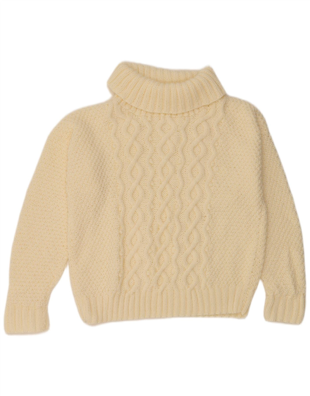 Suéter feminino VINTAGE com gola alta e gola alta Reino Unido 18 XL off white