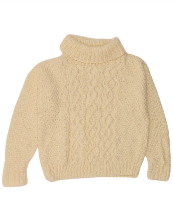 Suéter feminino VINTAGE com gola alta e gola alta Reino Unido 18 XL off white