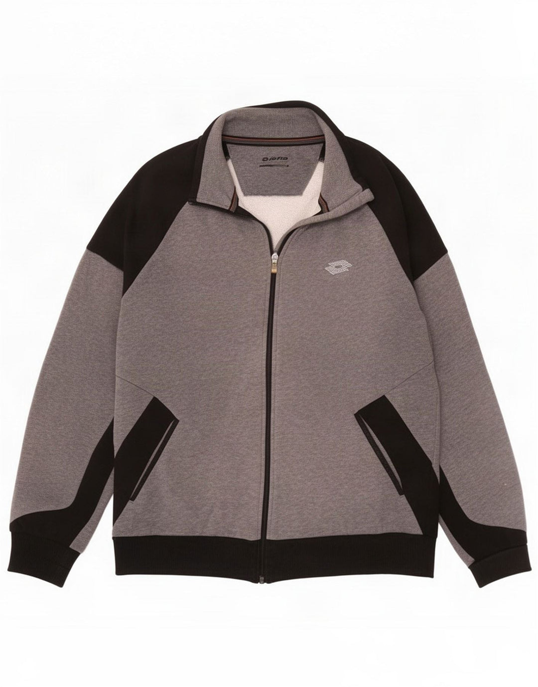 Lotto Jaqueta masculina de agasalho cinza médio Colourblock
