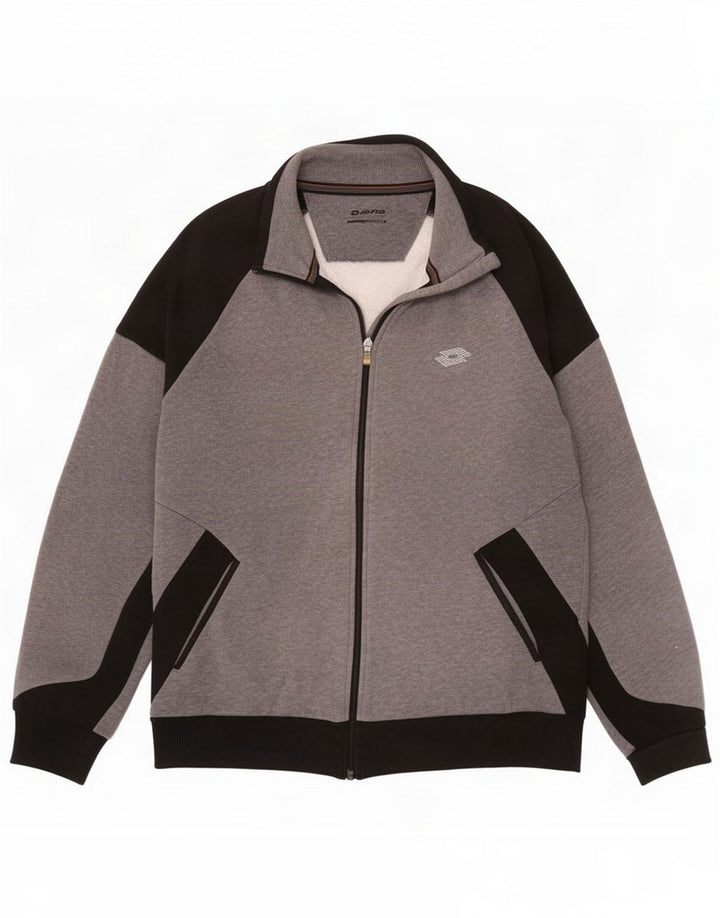 Lotto Jaqueta masculina de agasalho cinza médio Colourblock