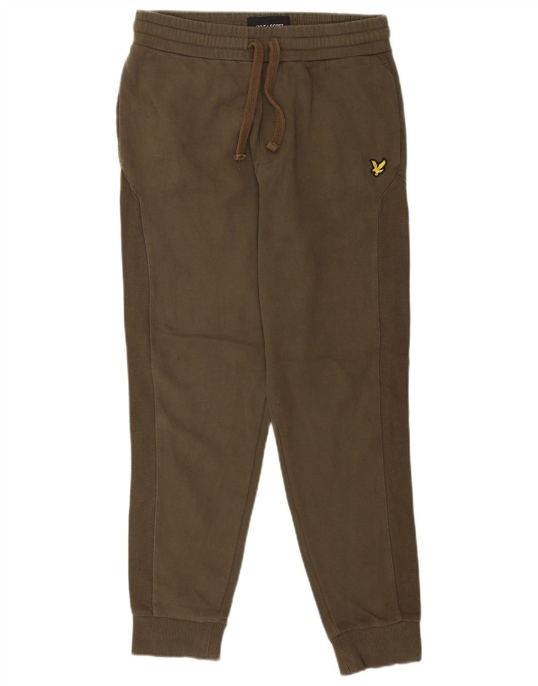 Calça de treino masculina Lyle & Scott joggers pequeno algodão verde
