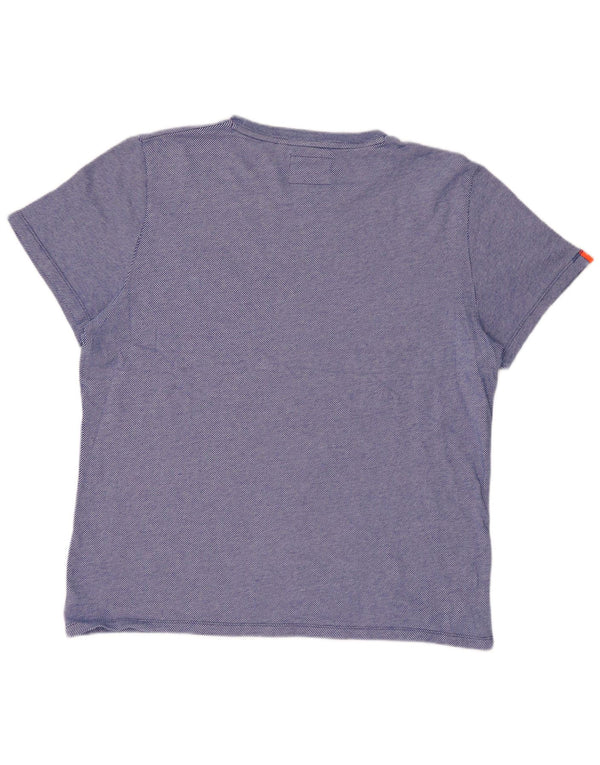 Camiseta masculina SUPERDRY Top 2XL algodão listrado azul