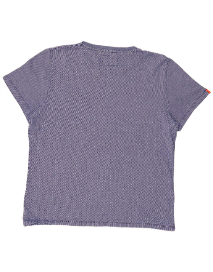 Camiseta masculina SUPERDRY Top 2XL algodão listrado azul