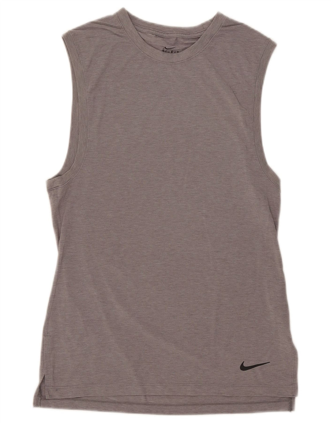 Nike Womens Dri Fit Vest Top UK 10 Pequeno Cinza Poliéster