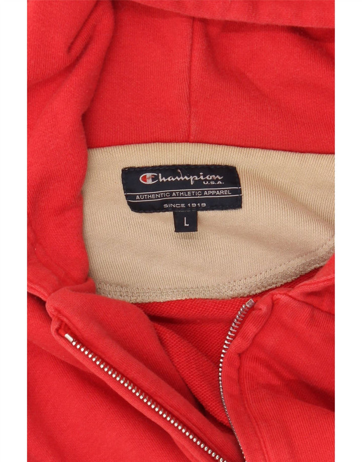 CHAMPION Mens Zip Hoodie Sweater Large Red Vintage Champion and Second-Hand Champion from Messina Hembry 