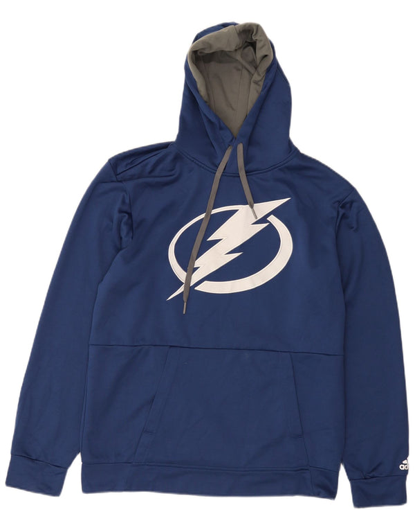 Adidas Mens Tampa Bay Lightning Graphic Hoodie Jumper Médio Azul Poliéster