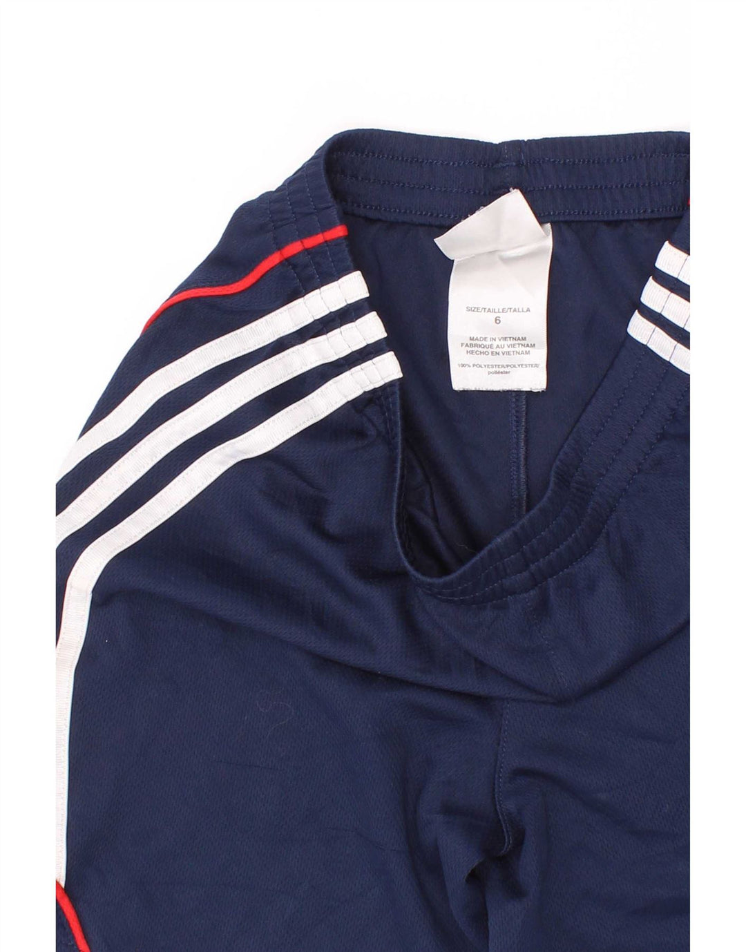 Shorts esportivos masculinos Adidas 5-6 anos azul marinho colorblock poliéster