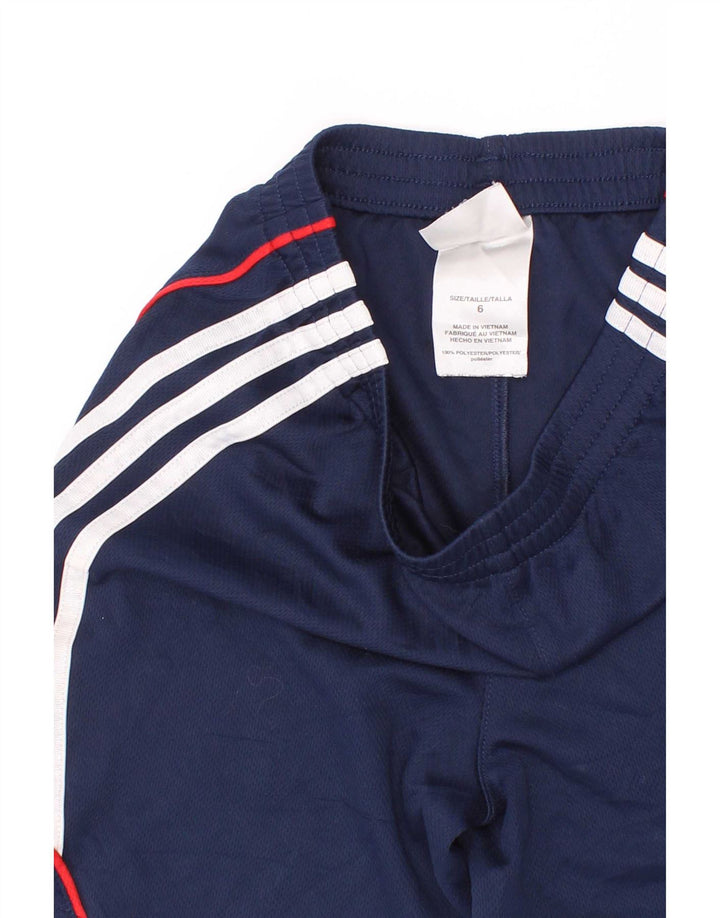 Shorts esportivos masculinos Adidas 5-6 anos azul marinho colorblock poliéster