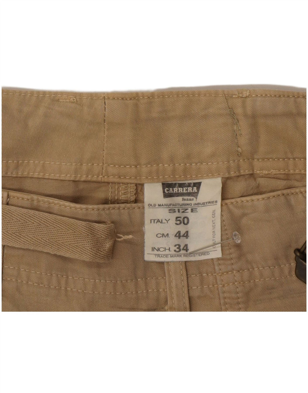 Carrera Mens Cargo Shorts IT 50 Grande W34 Algodão Bege