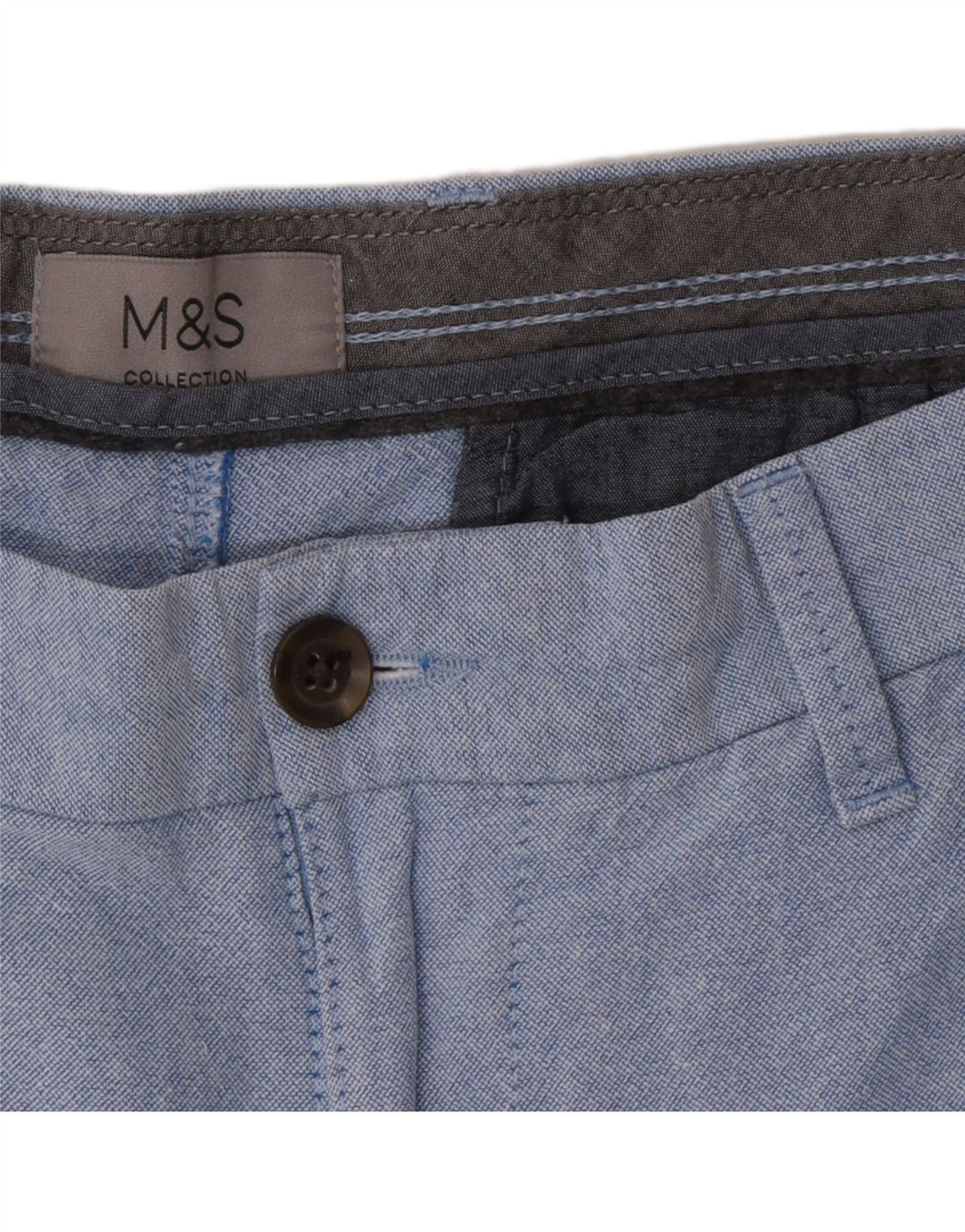 Shorts chino masculino Marks & Spencer W34 grande algodão azul