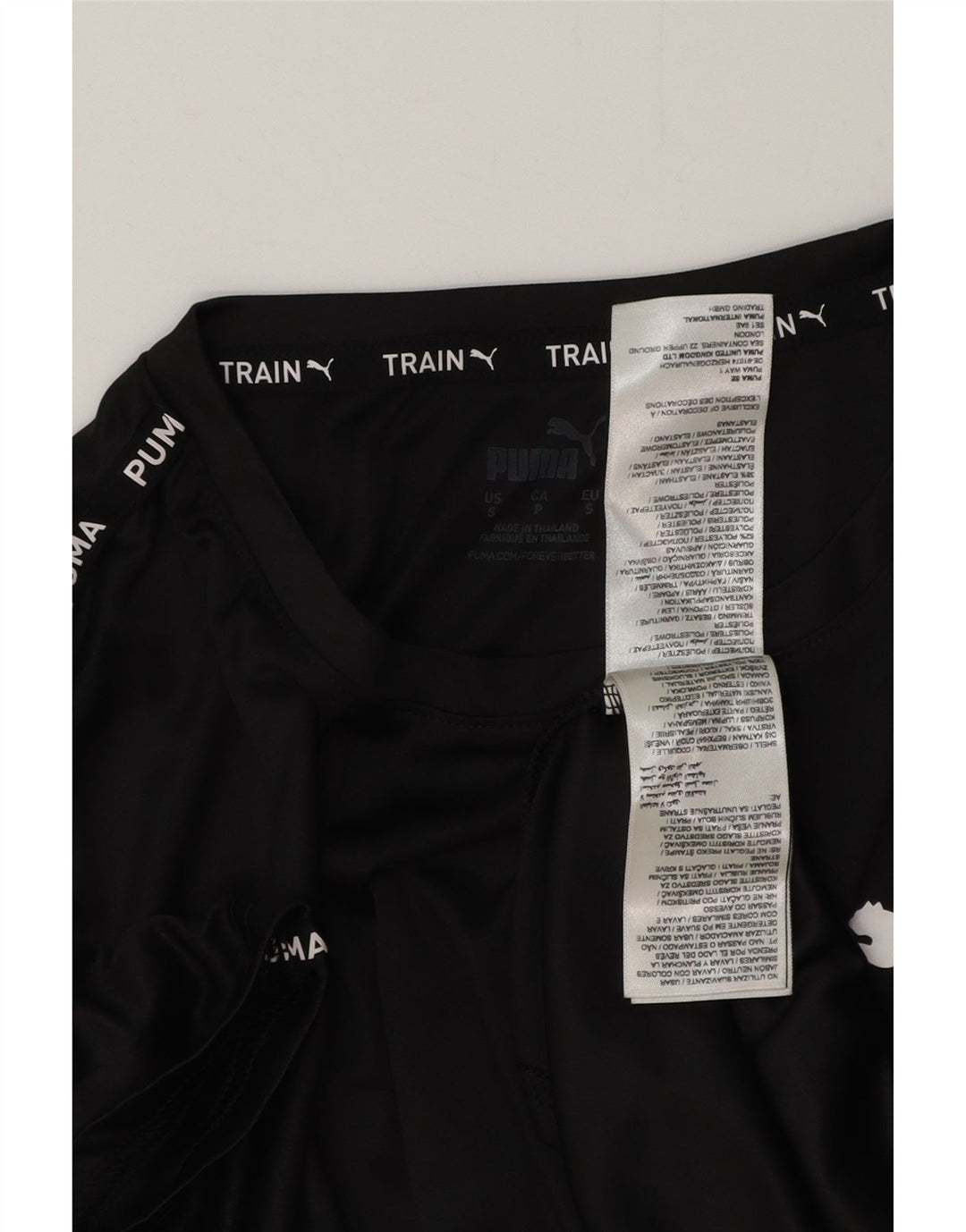 Camiseta masculina PUMA com estampa gráfica pequena de poliéster preto