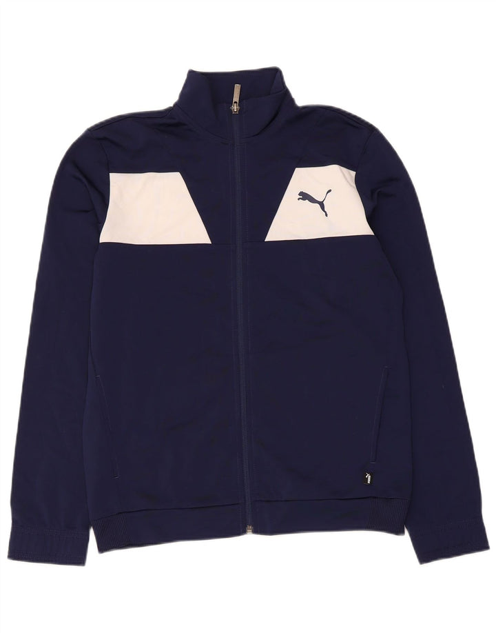 Jaqueta Puma Meninos Treino Top 13-14 Anos Azul Marinho Colorblock
