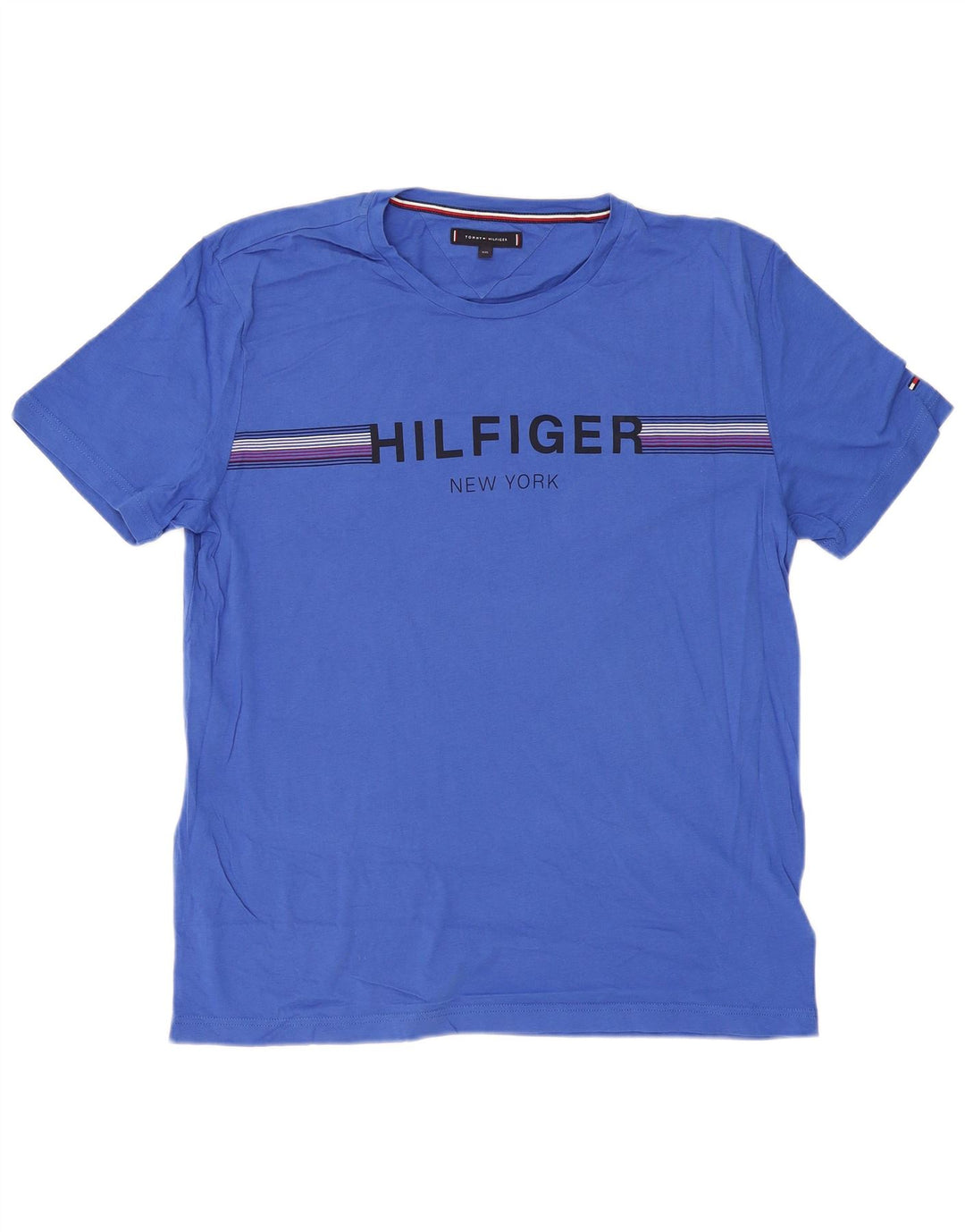 Camiseta masculina TOMMY HILFIGER com estampa gráfica 2XL algodão azul