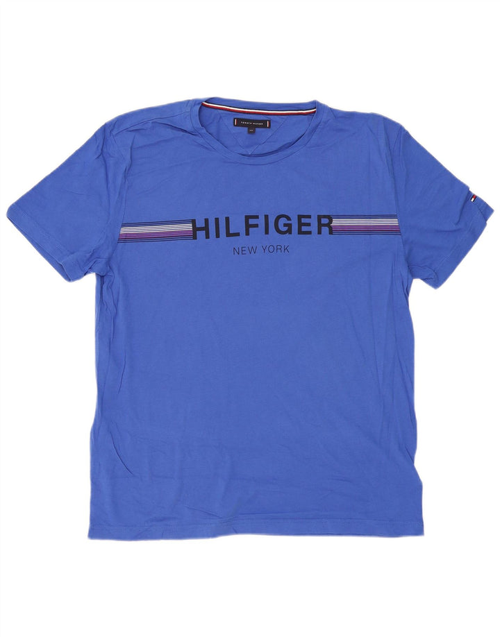 Camiseta masculina TOMMY HILFIGER com estampa gráfica 2XL algodão azul