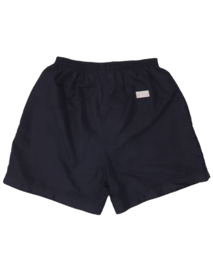 Shorts esportivos masculinos Reebok pequeno poliéster azul marinho