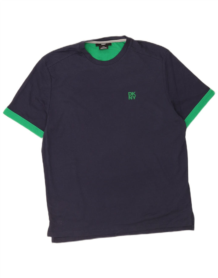 Camiseta masculina Dkny Top médio algodão azul marinho