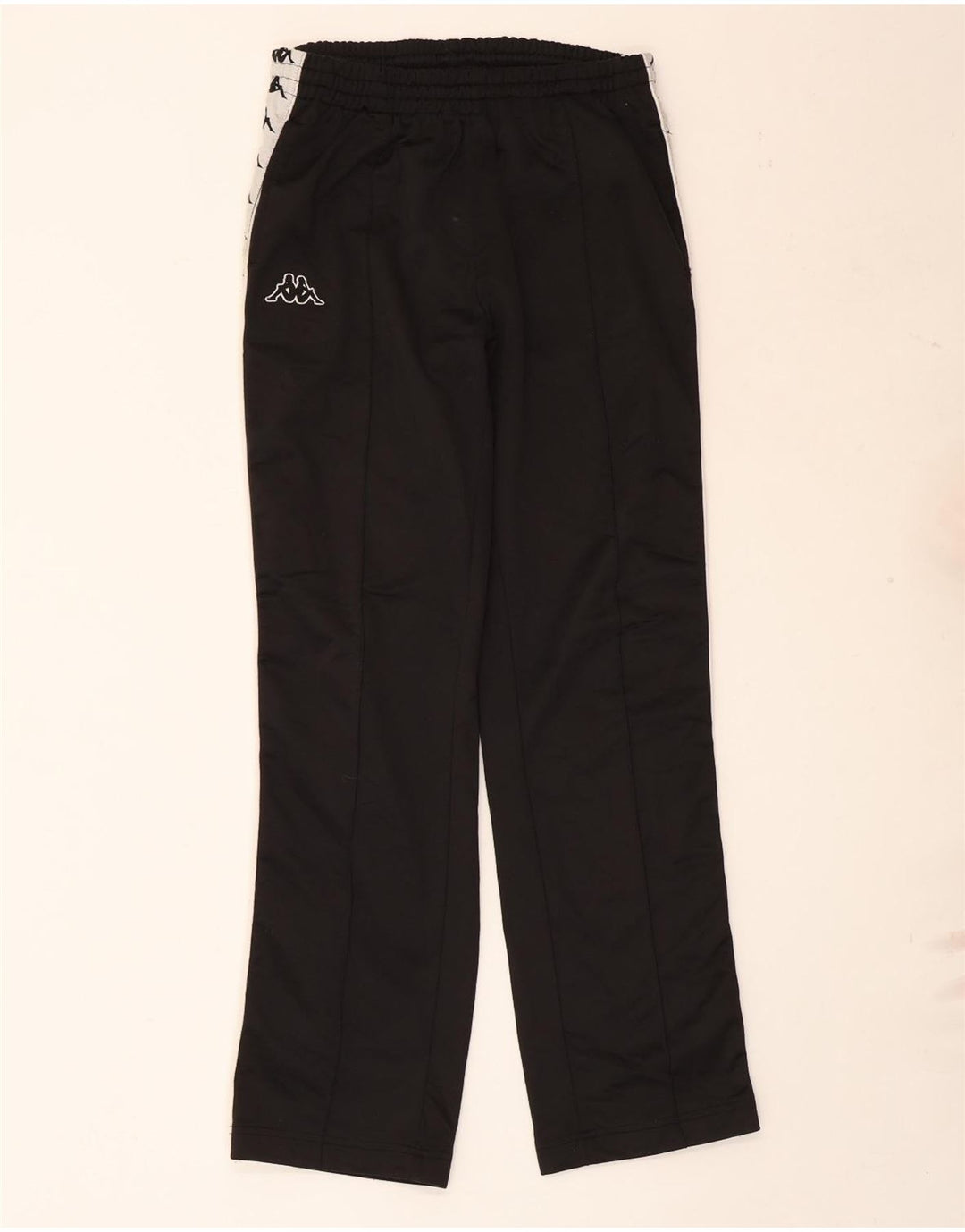 Calça de treino masculina Kappa com estampa gráfica média preta em poliéster
