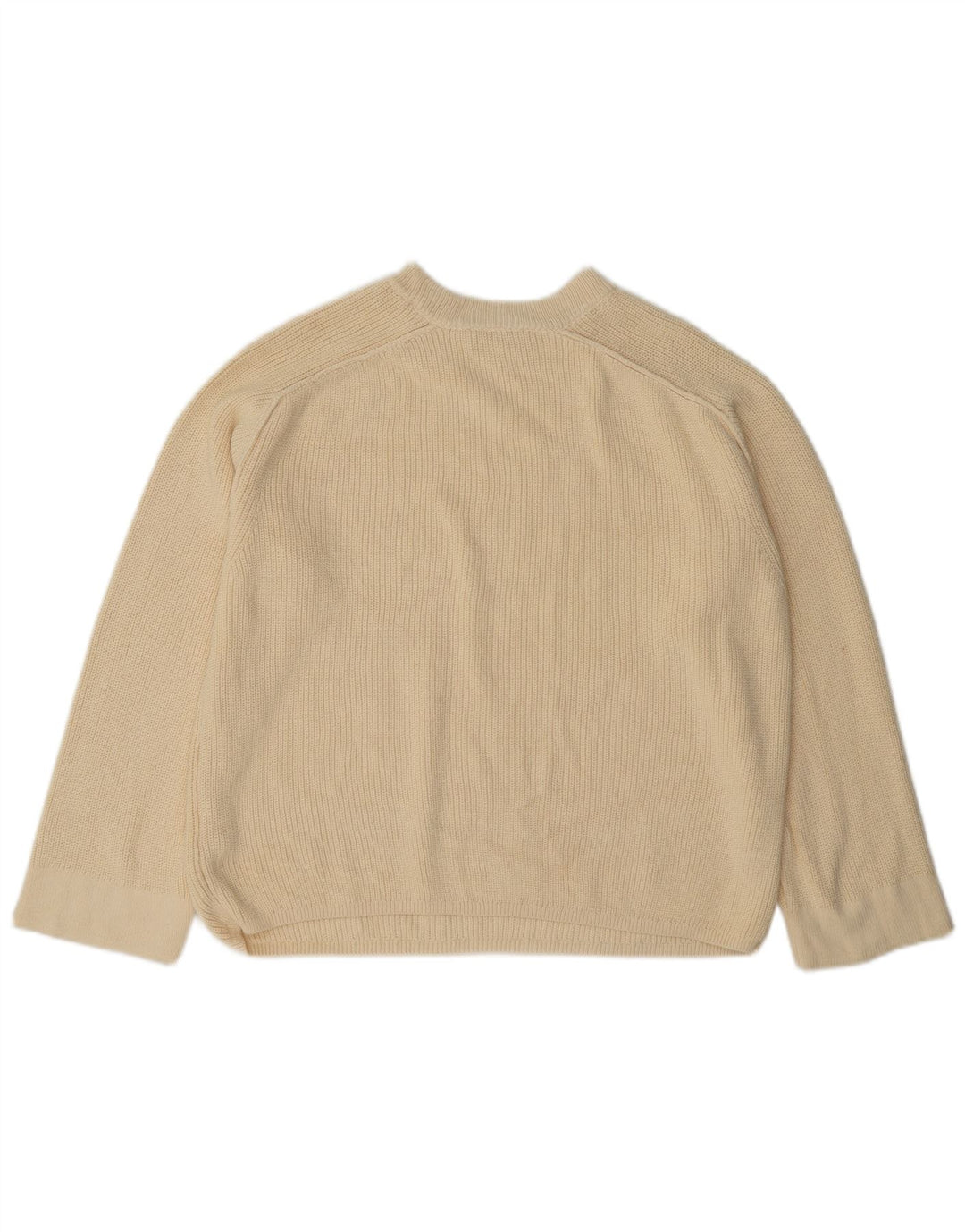 Tommy Hilfiger Suéter feminino com gola redonda e gola redonda, tamanho médio, off white