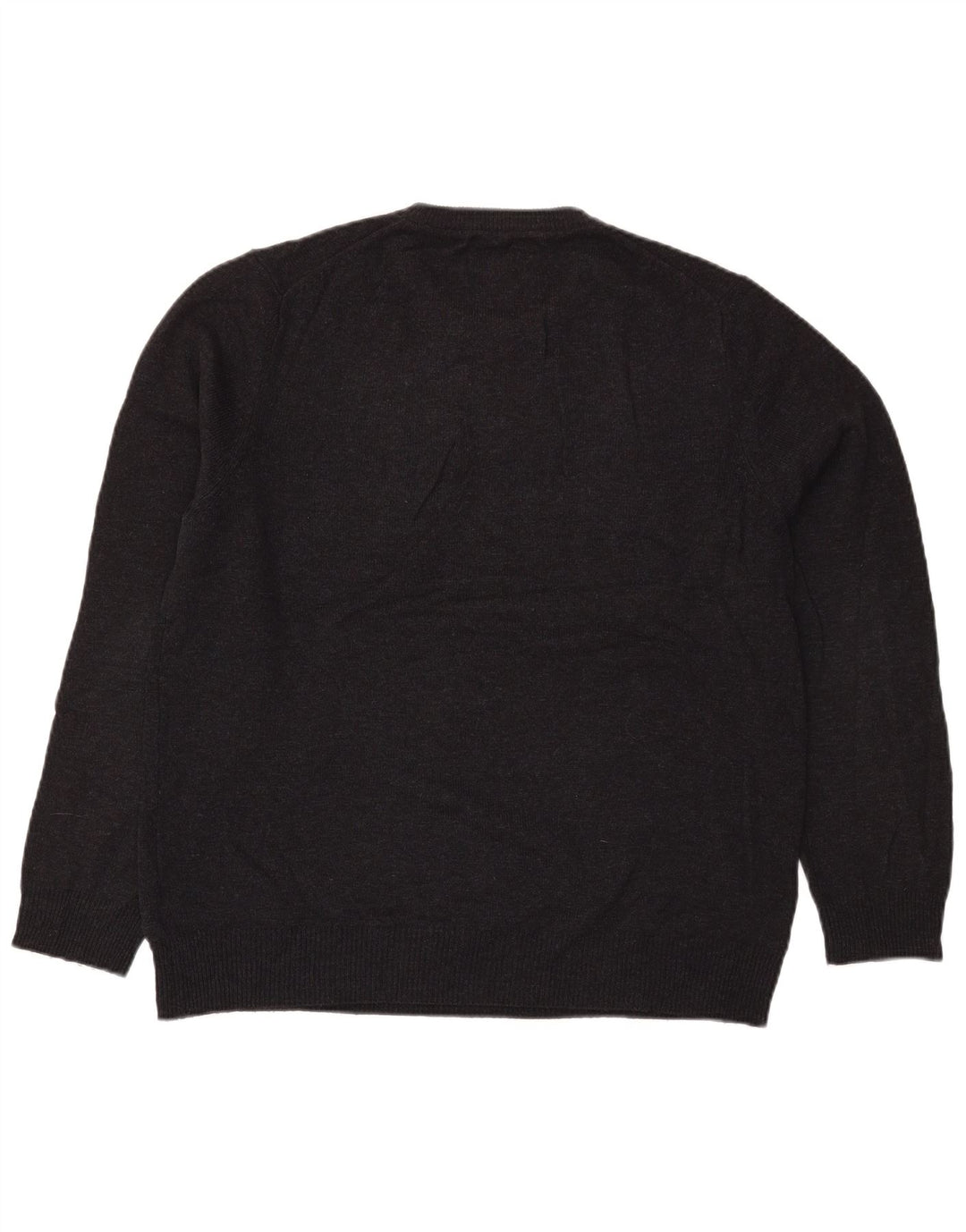 Suéter masculino Marks & Spencer com gola redonda, grande lã preta