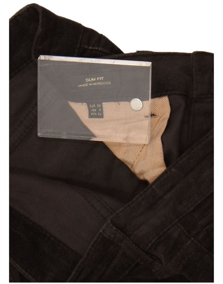 Calça casual feminina de veludo MASSIMO DUTTI UE 34 2XS W24 L30 marrom