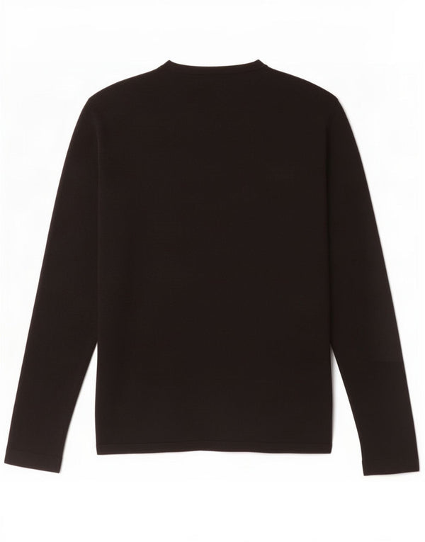 Zara Top masculino de manga comprida médio preto viscose