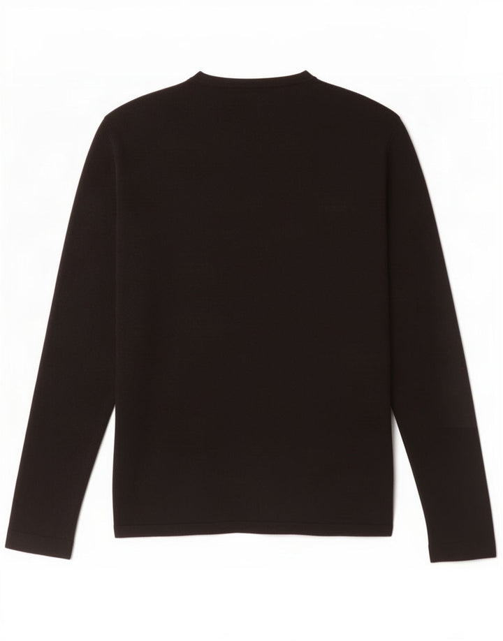 Zara Top masculino de manga comprida médio preto viscose