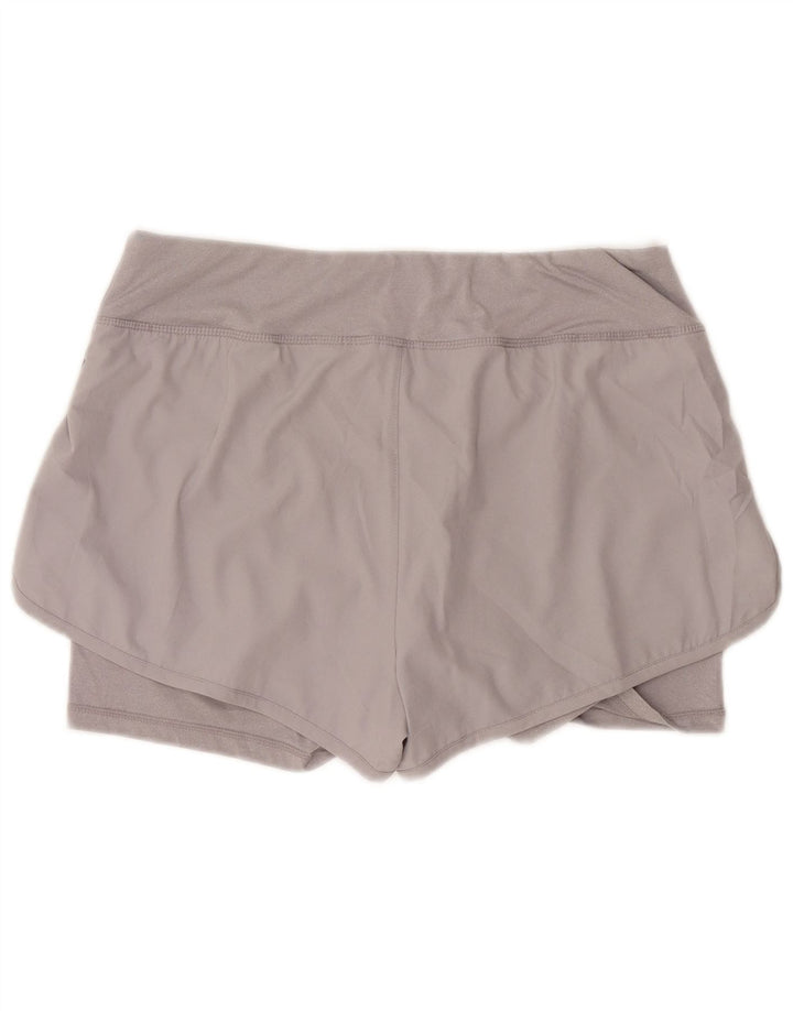 Shorts esportivos femininos Reebok UK 16 grande poliéster cinza