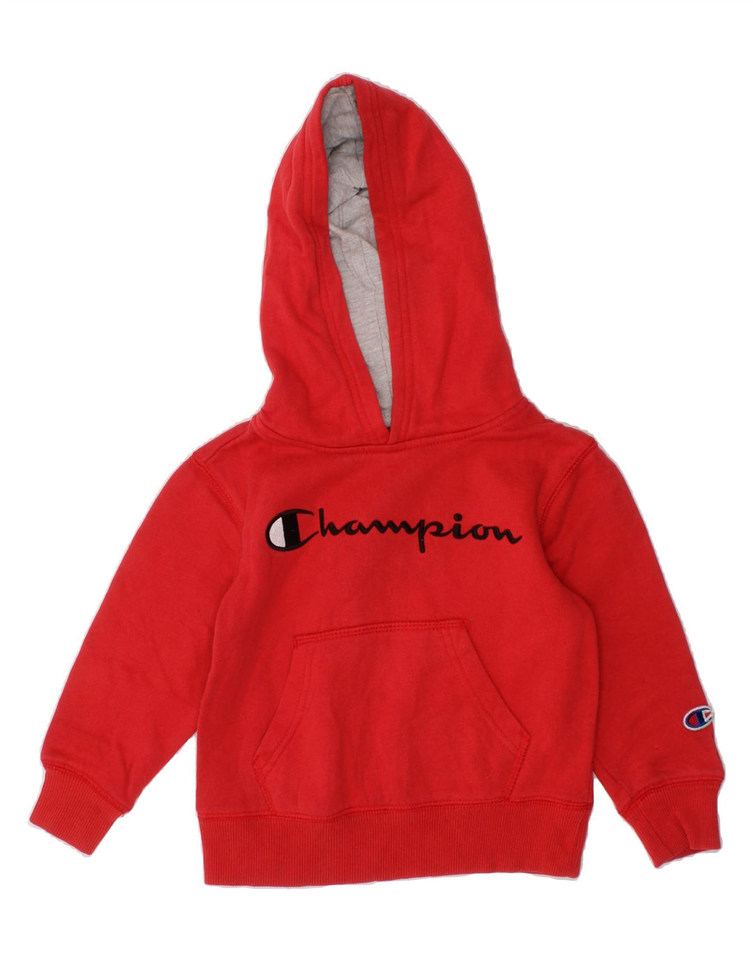 CHAMPION Boys Graphic Hoodie Jumper 3-4 Years Red Cotton Vintage Champion and Second-Hand Champion from Messina Hembry 