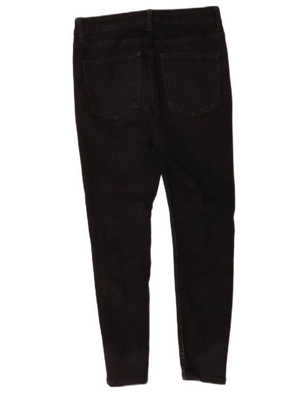 Calça jeans feminina Marks & Spencer The Ivy Skinny UK 10 pequena W27 L26 preta