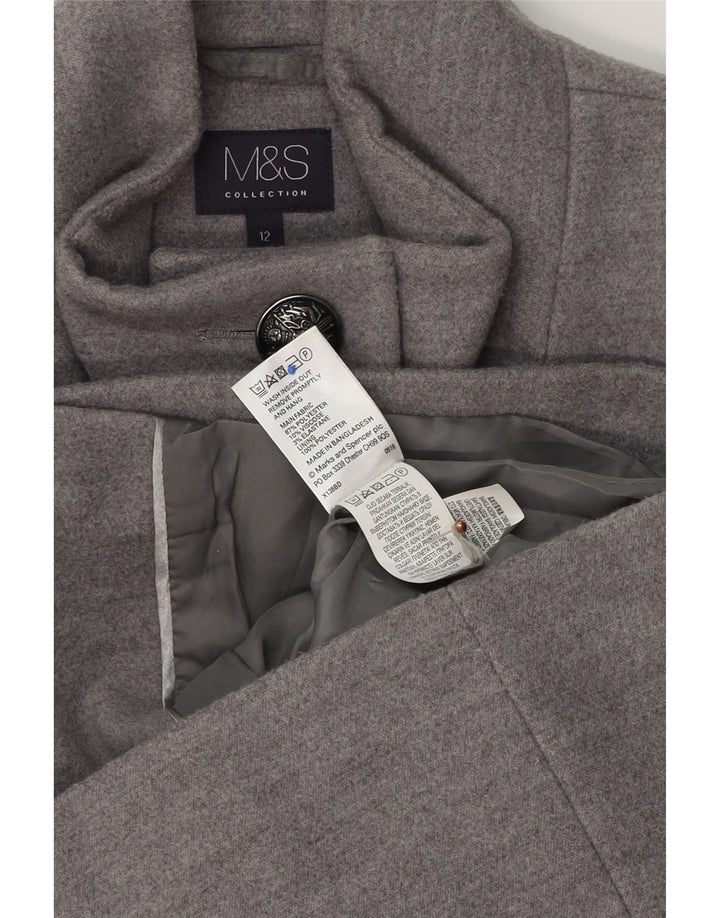 Jaqueta militar feminina Marks & Spencer UK 12 poliéster cinza médio