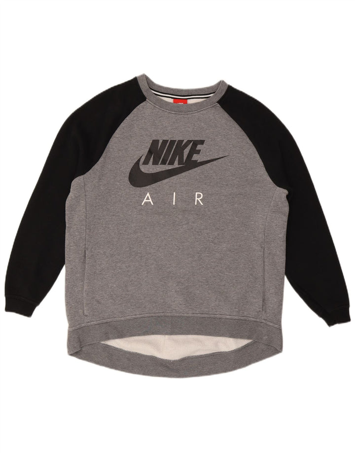 Moletom gráfico masculino Nike Jumper grande cinza colorblock