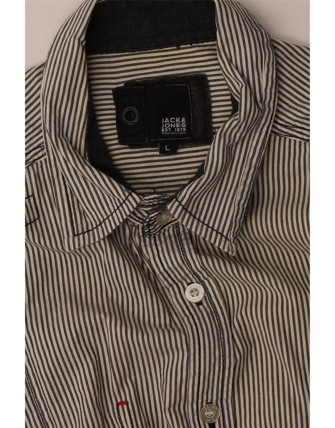 Camisa masculina Jack & Jones grande listrada azul marinho