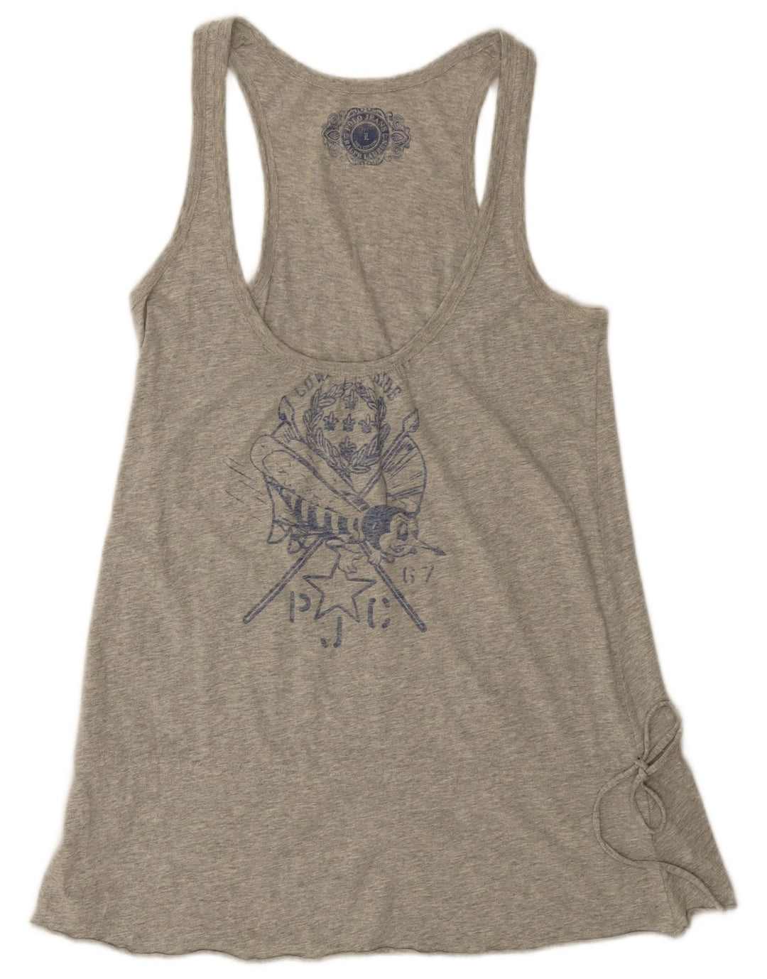 Top colete gráfico feminino POLO RALPH LAUREN Reino Unido 14 grande algodão cinza