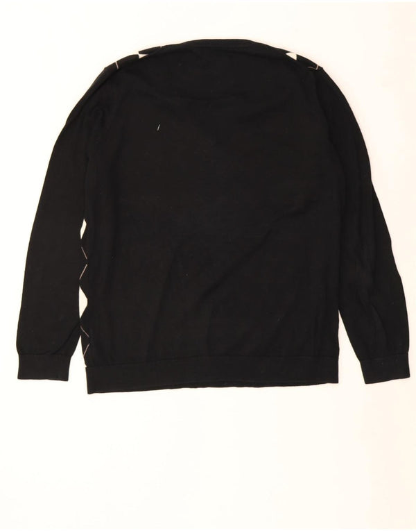 Tommy Hilfiger Suéter Jumper Feminino com Gola V UK 20 2XL Preto Argyle/Diamante