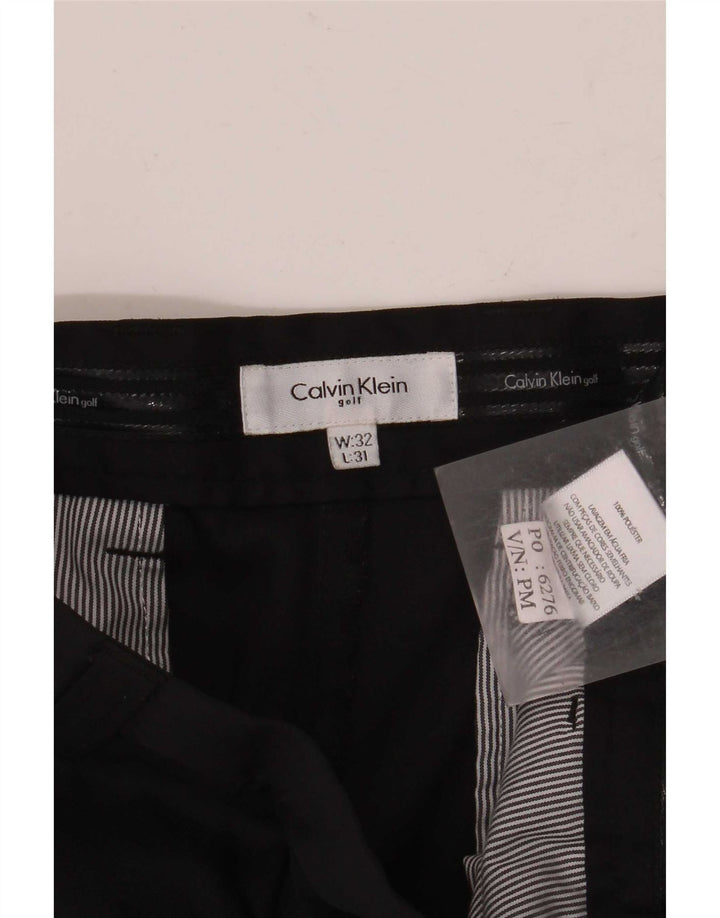Calças Chino retas masculinas Calvin Klein tamanho 32 W32 L31 poliéster preto