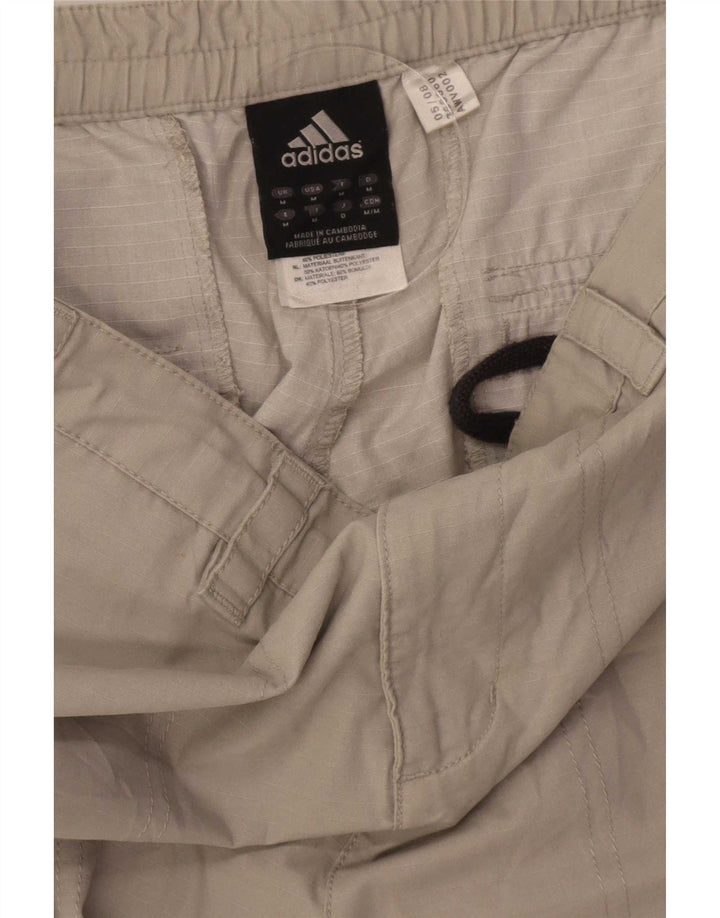 Adidas Mens Cargo Bermuda Shorts Médio W32 Algodão Bege