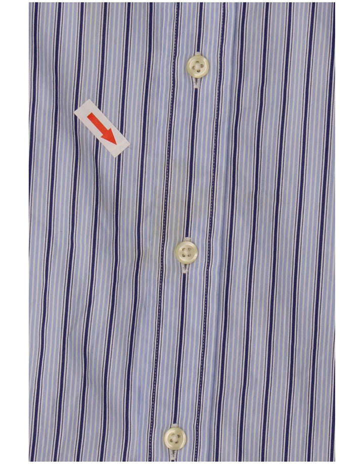 Polo Ralph Lauren Camisa masculina de algodão listrado azul médio
