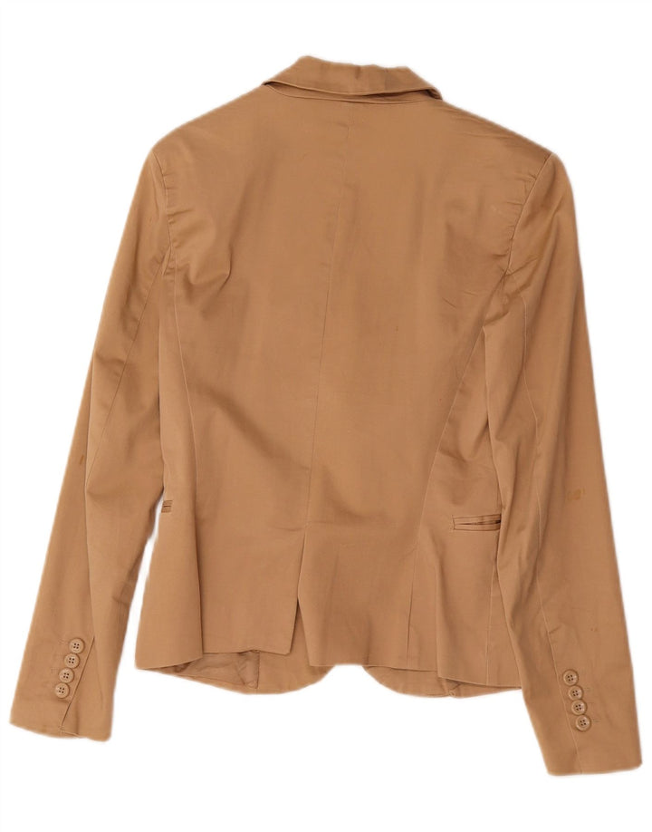 Jaqueta blazer feminina Zara com 1 botão UE 38 pequeno algodão marrom