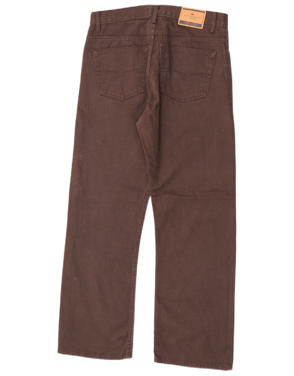 Calça jeans reta masculina Marks & Spencer Blue Harbor W32 L29 algodão marrom