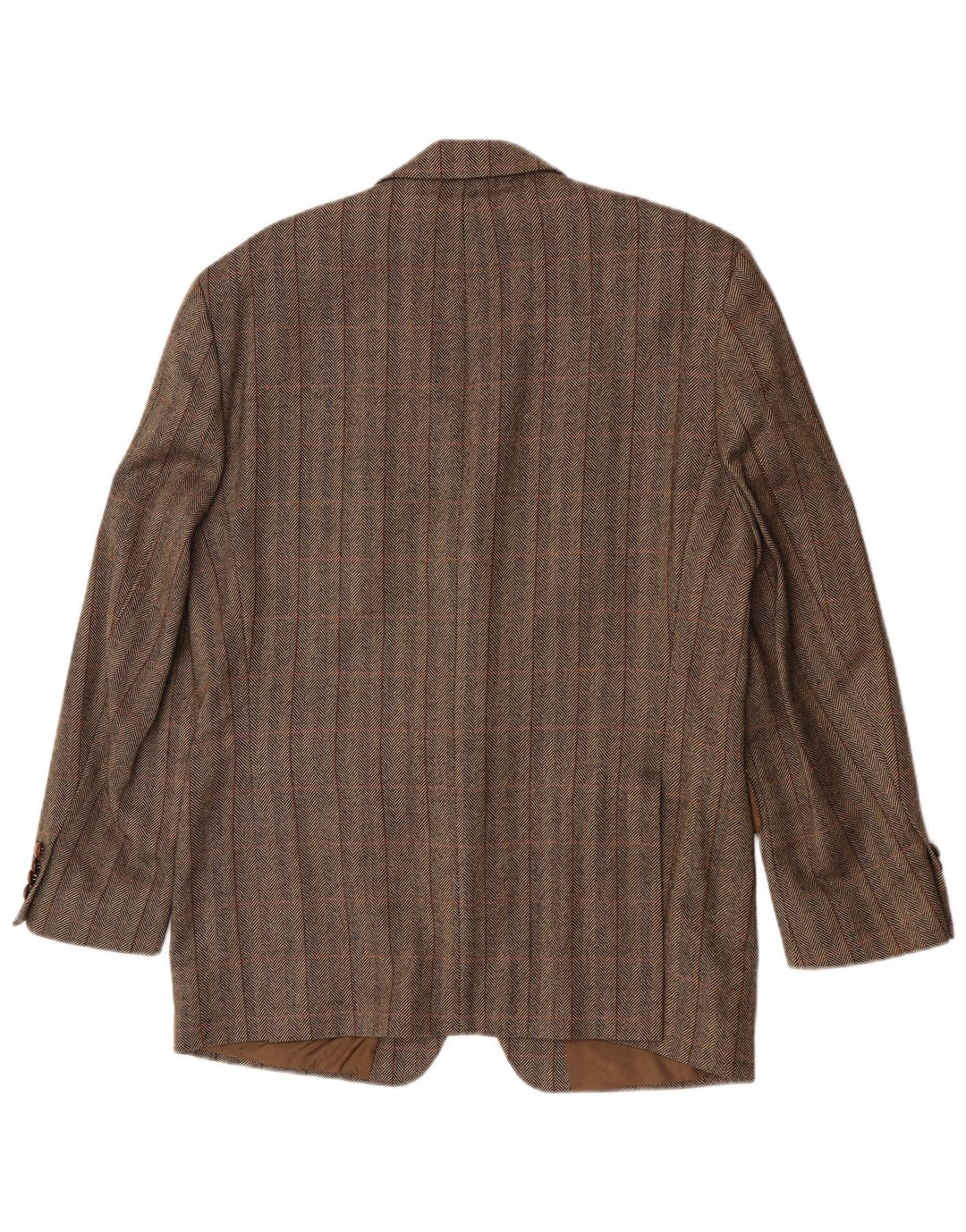 Jaqueta blazer masculina Barisal com 3 botões IT 50 lã virgem marrom grande xadrez