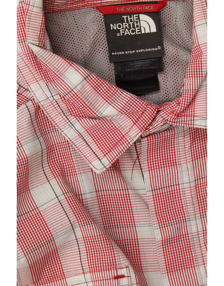 Camisa masculina The North Face pequena xadrez vermelha de nylon