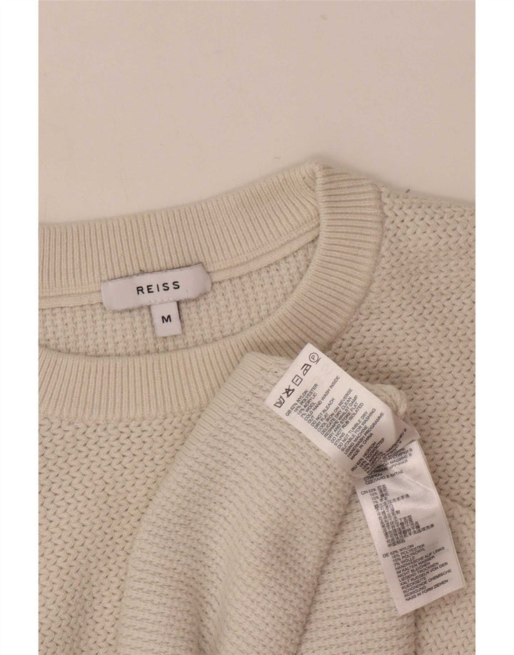 Suéter masculino Reiss com gola redonda e nylon bege médio