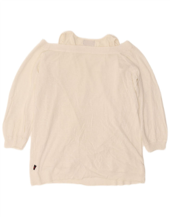 Suéter feminino Kappa com gola canoa UK 18 XL branco