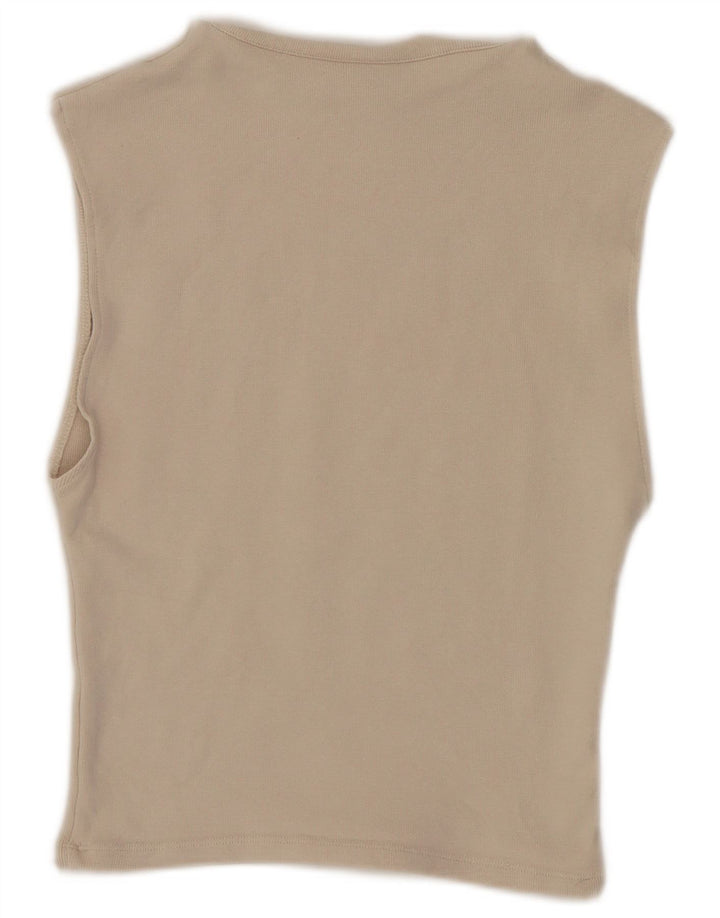 Zara Womens Crop Vest Top Reino Unido 14 Grande Bege