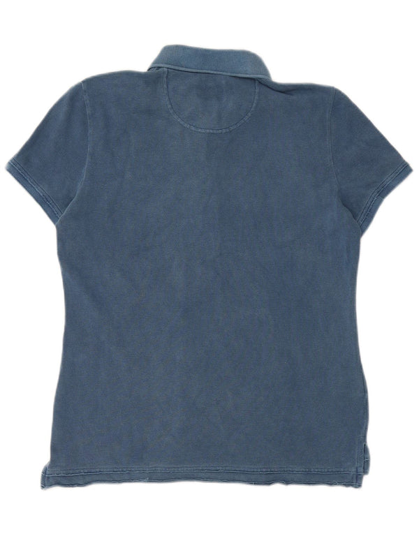 Lacoste Womens Polo Shirt Size 40 Medium Blue Cotton