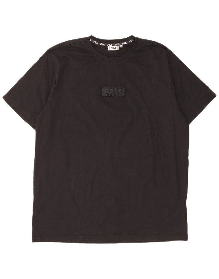 Camiseta gráfica masculina Fila Top 2XL algodão preto