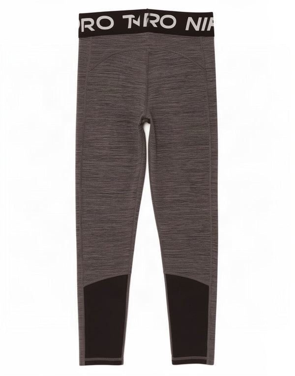 Nike Womens Graphic Capri Leggings UK 8 Small Grey Colourblock Poliéster